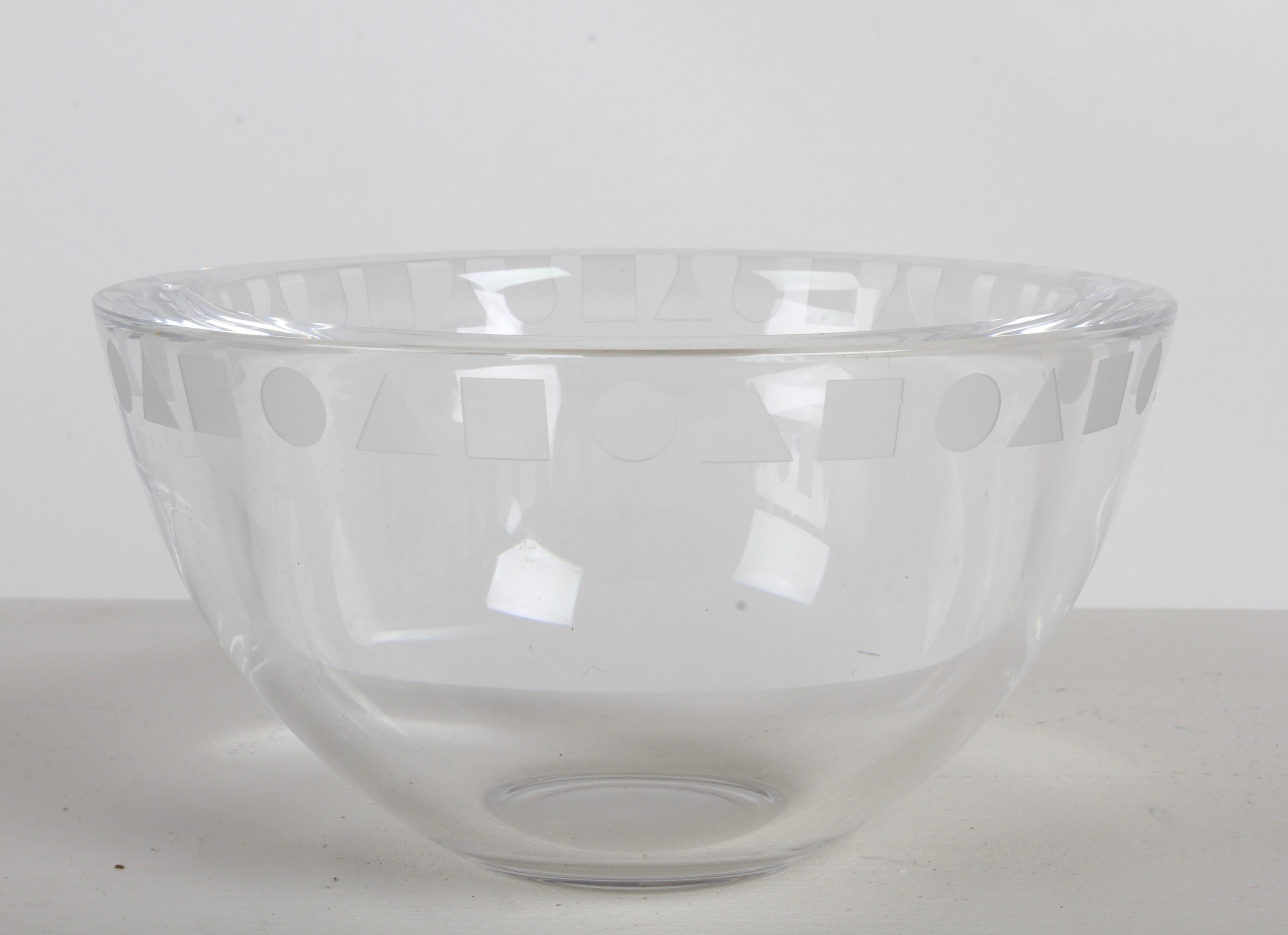 Japanese Ward Bennett for Sasaki Japan - Crystal bowl Sengai's Picture of the Universe For Sale
