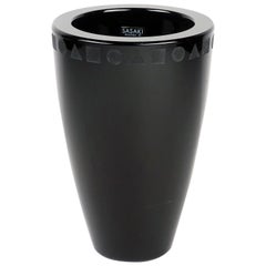 Ward Bennett for Sasaki Postmodern Black Crystal Vase