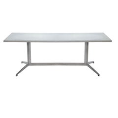 Ward Bennett Frosted Glass and Aluminum Dining Table/Desk, 1960