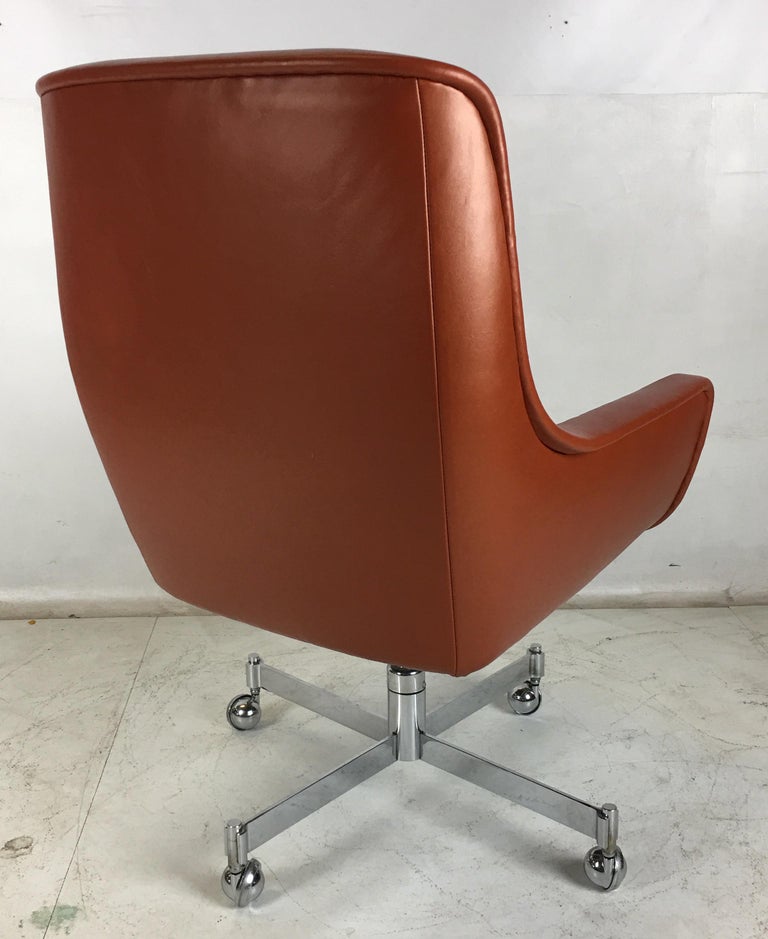 Ward Bennett High Back Executive Chair In Edelman Leather