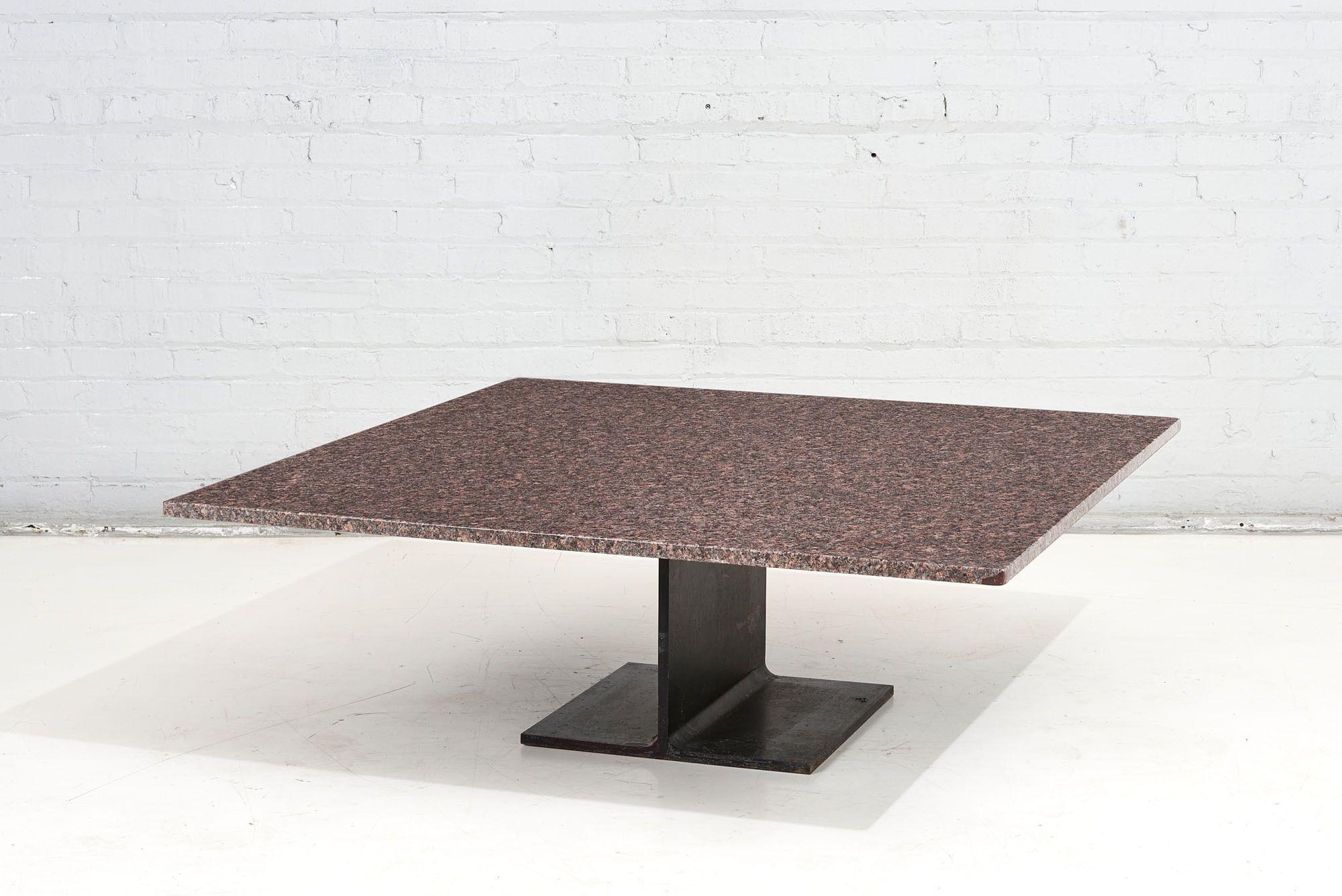 Mid-Century Modern Ward Bennett I-Beam Granite Coffee Table, 1970 For Sale