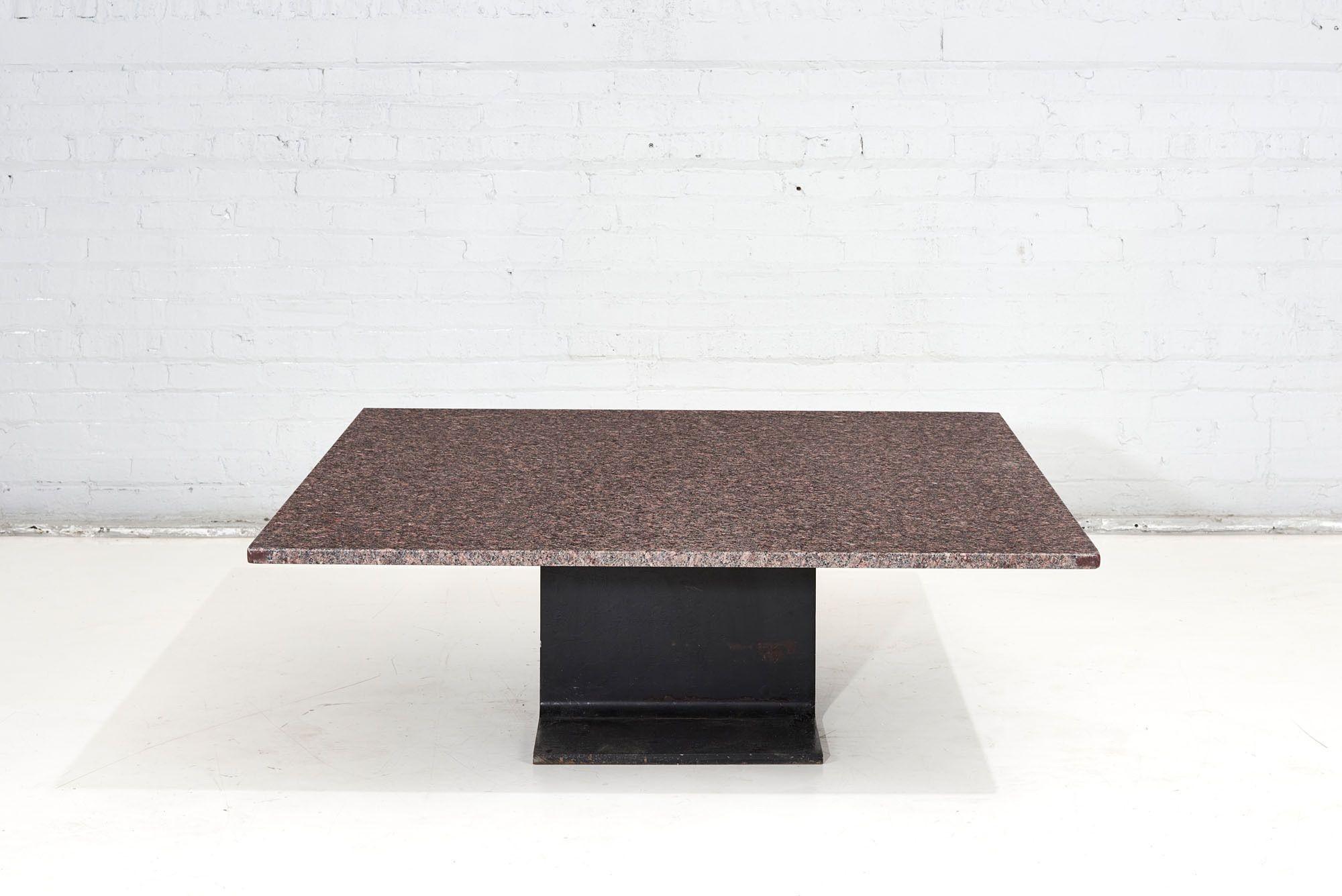 American Ward Bennett I-Beam Granite Coffee Table, 1970 For Sale