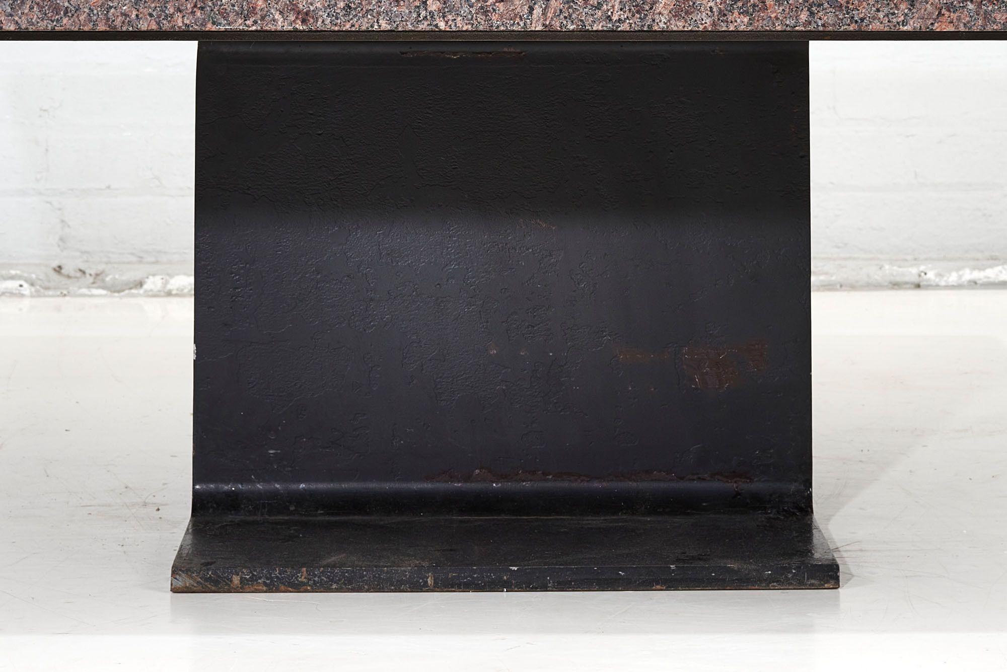 Late 20th Century Ward Bennett I-Beam Granite Coffee Table, 1970 For Sale