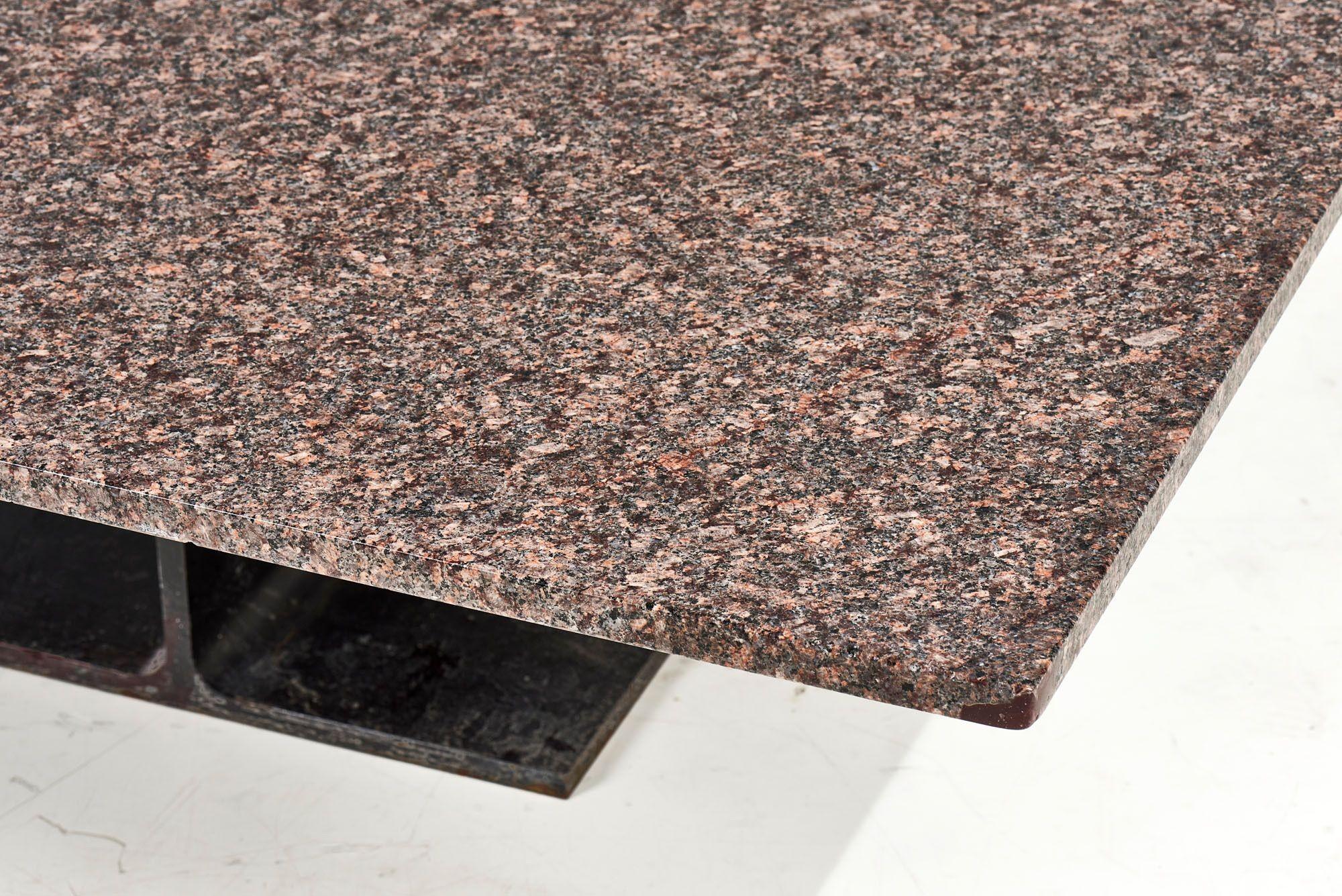 Steel Ward Bennett I-Beam Granite Coffee Table, 1970