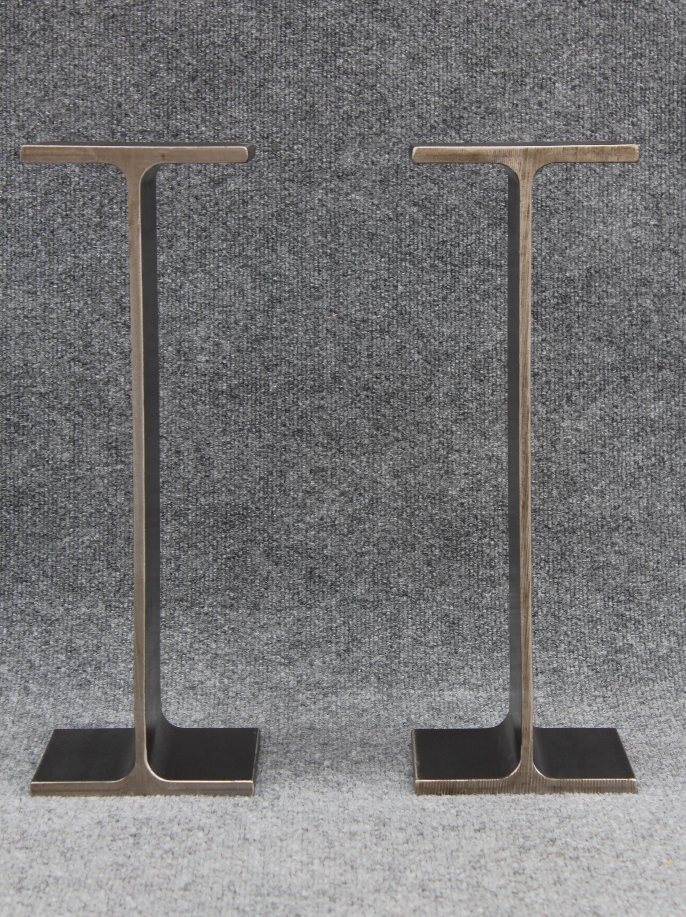 Contemporary Ward Bennett Inspired Pair Enameled Steel I-Beam Drink Stands or End Tables