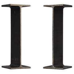 Ward Bennett Inspired Pair Enameled Steel I-Beam Drink Stands or End Tables