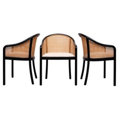 Ward Bennett Landmark Style Dining Chairs in Wood and Cane set of 6