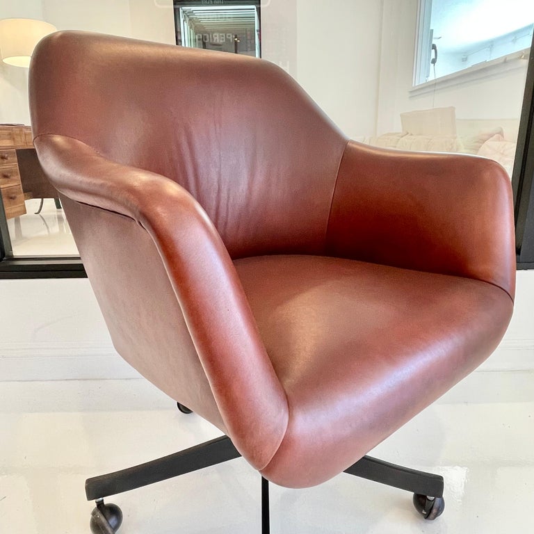 Ward Bennett Leather Desk Chair For Sale 5