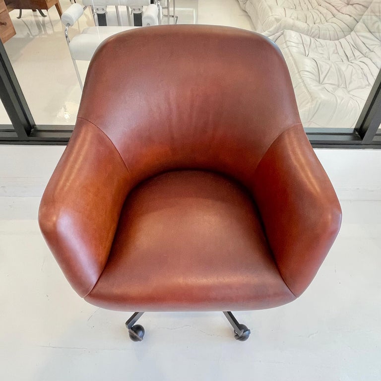 Ward Bennett Leather Desk Chair For Sale 6