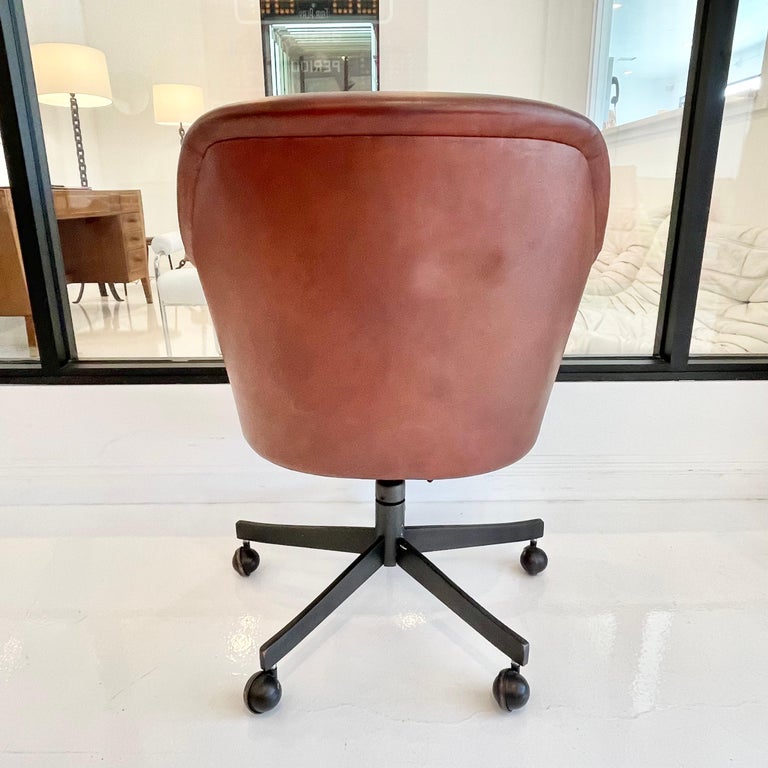 Late 20th Century Ward Bennett Leather Desk Chair For Sale