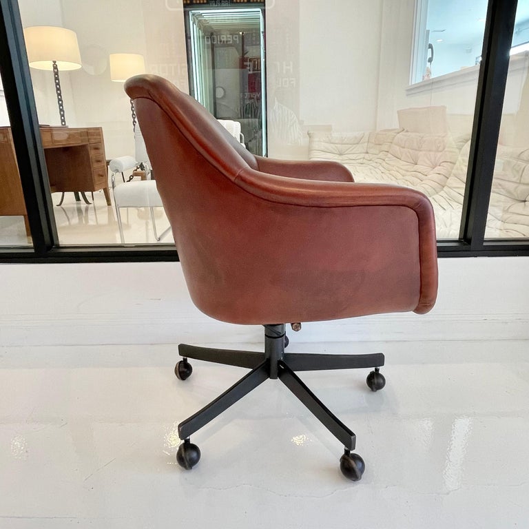 Ward Bennett Leather Desk Chair For Sale 2