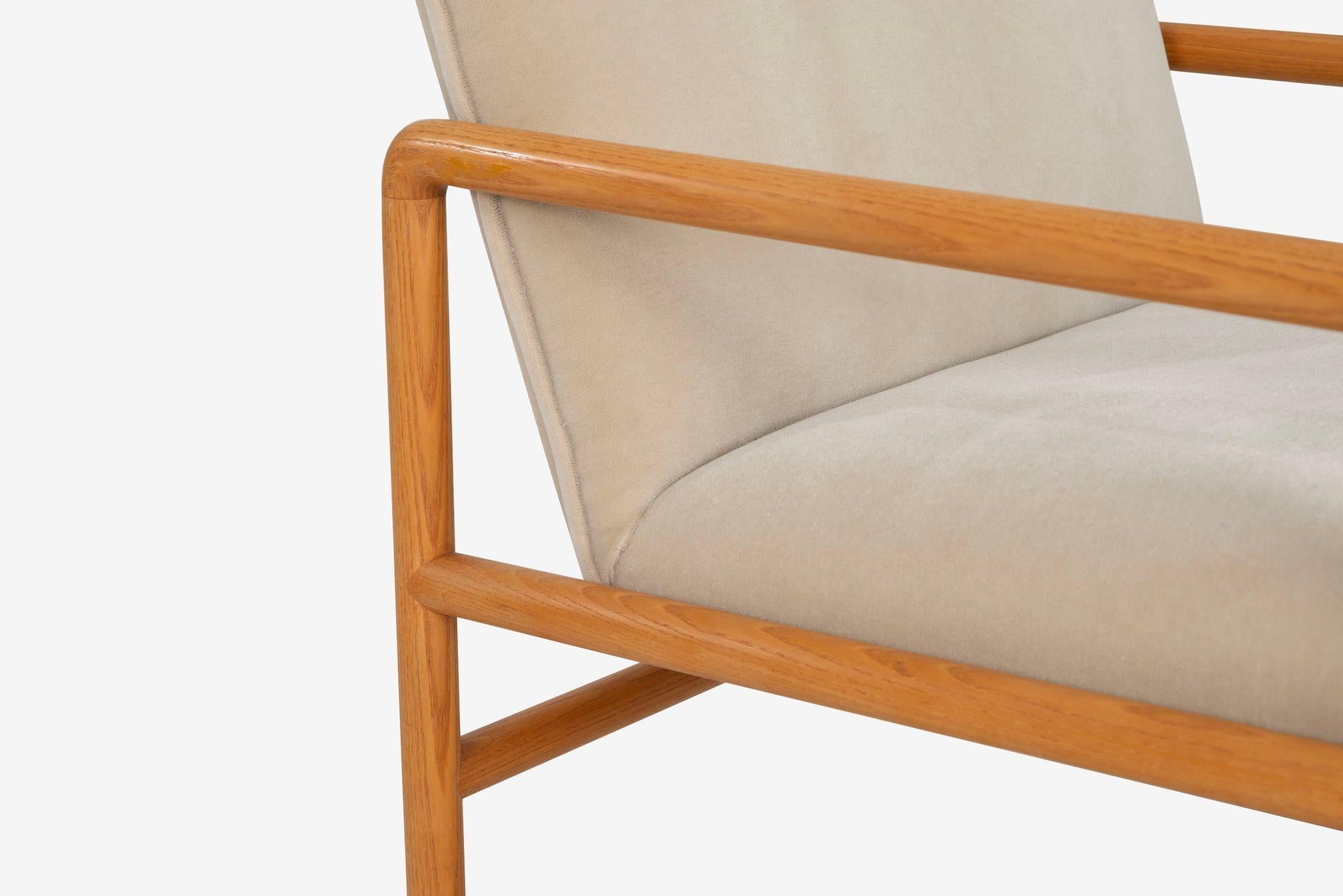 Ward Bennett Lounge Chairs in Solid Oak for Brickel Associates 1965c. For Sale 1