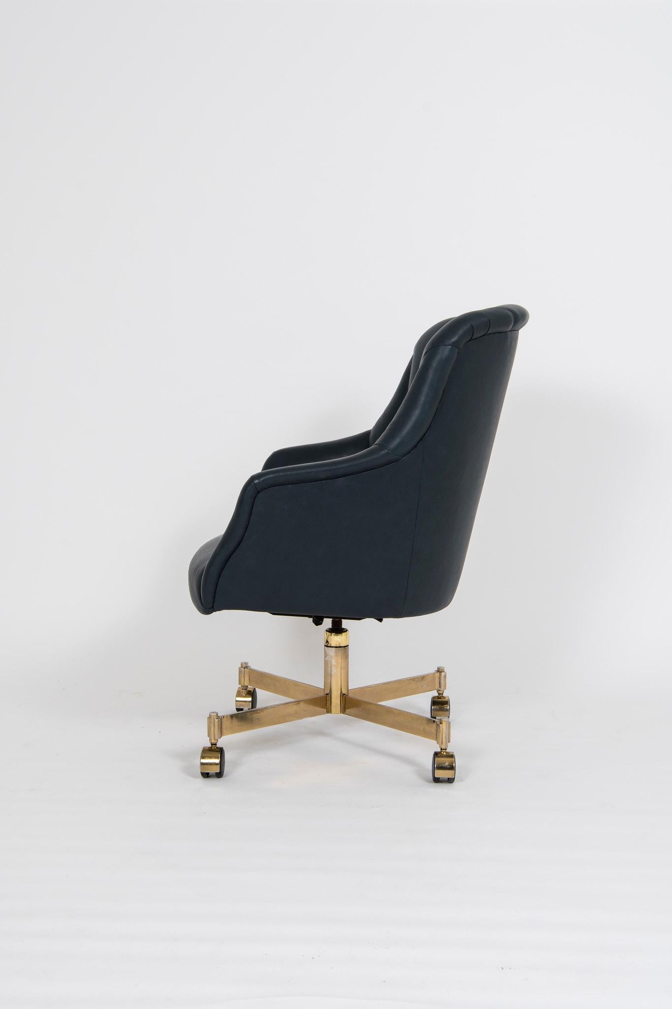 navy blue leather executive office chair
