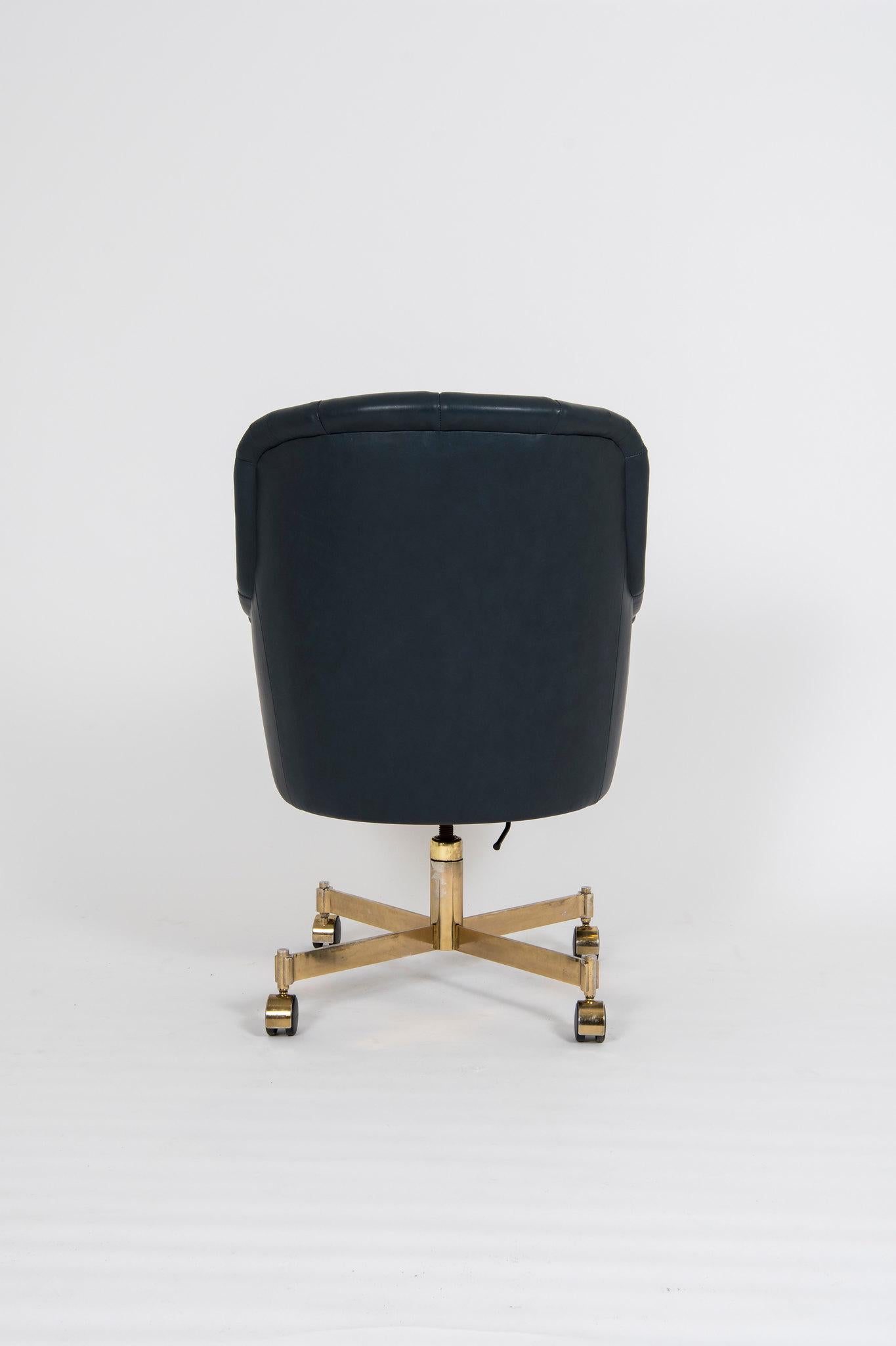 navy blue leather office chair