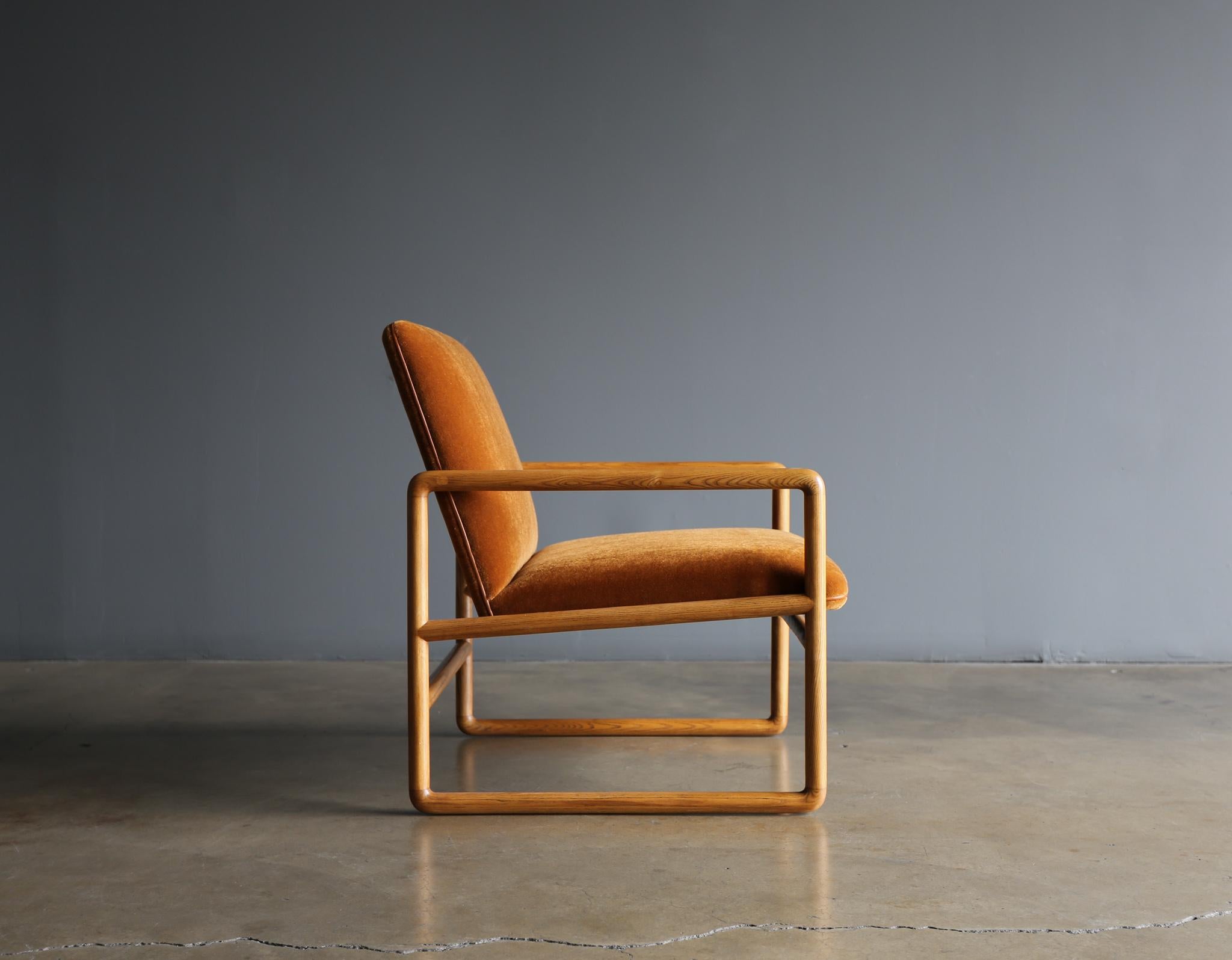 Ward Bennett Oak & Mohair Lounge Chairs for Brickel Associates, circa 1960 7