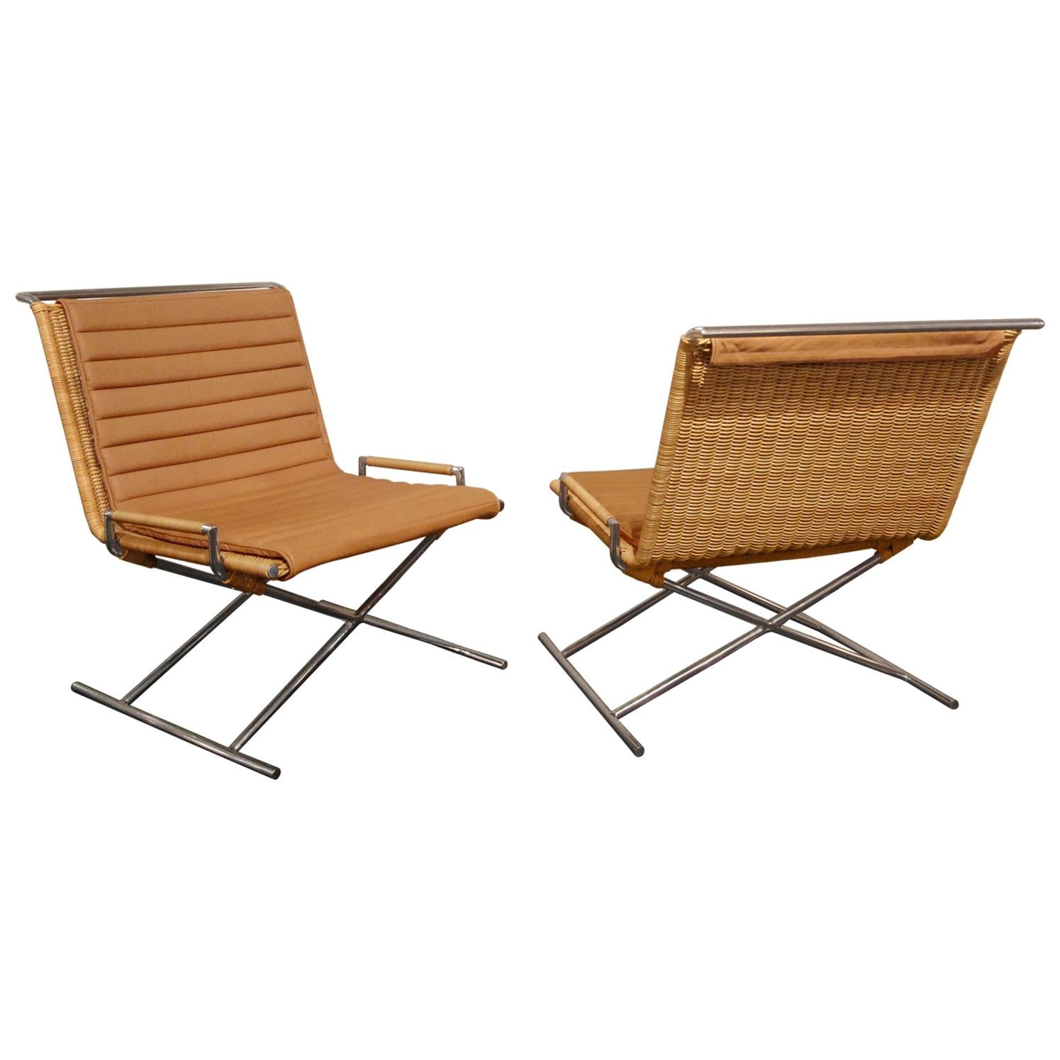 Ward Bennett Pair of Beautiful "Sled Chairs" 1970s ‘Signed’