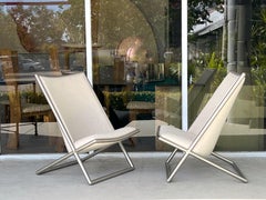 Ward Bennett Pair of Scissor Lounge Chairs