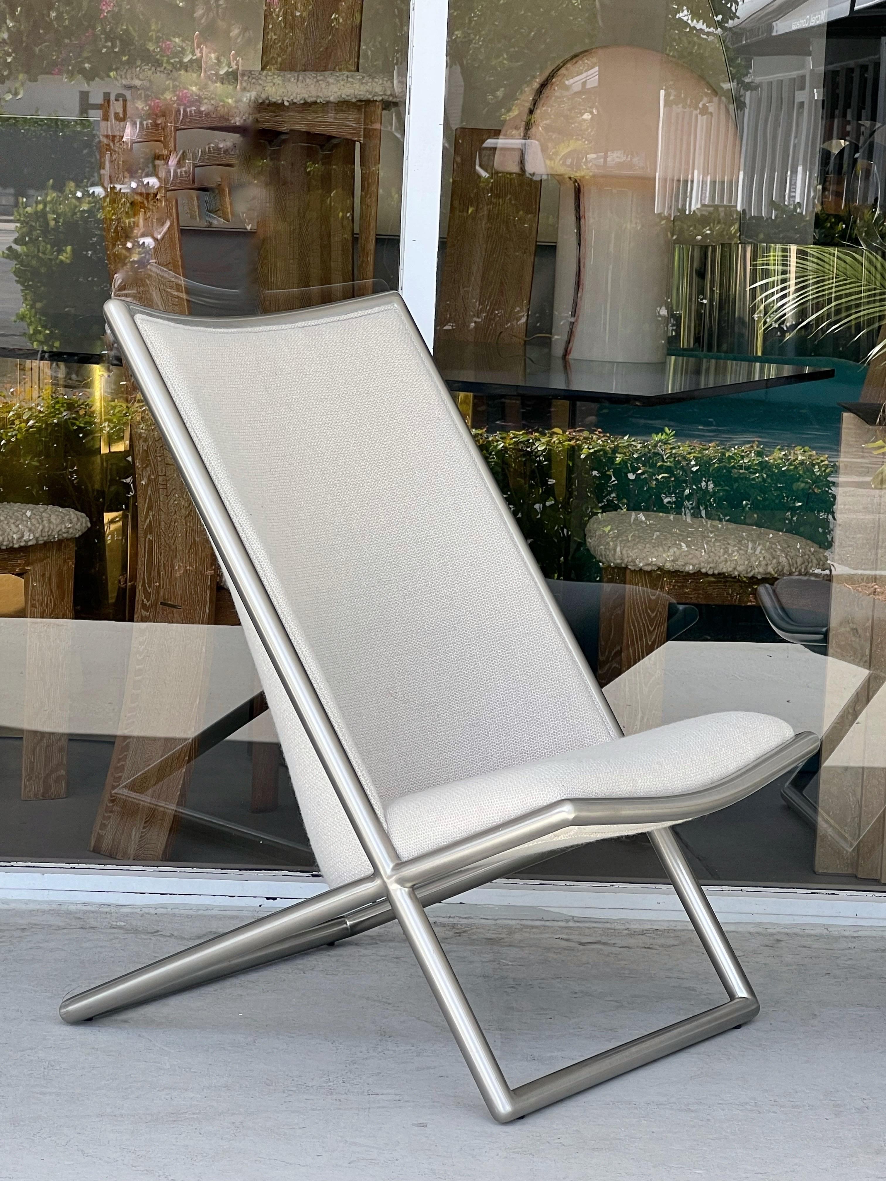 Ward Bennett Pair of Scissor Lounge Chairs For Sale 1