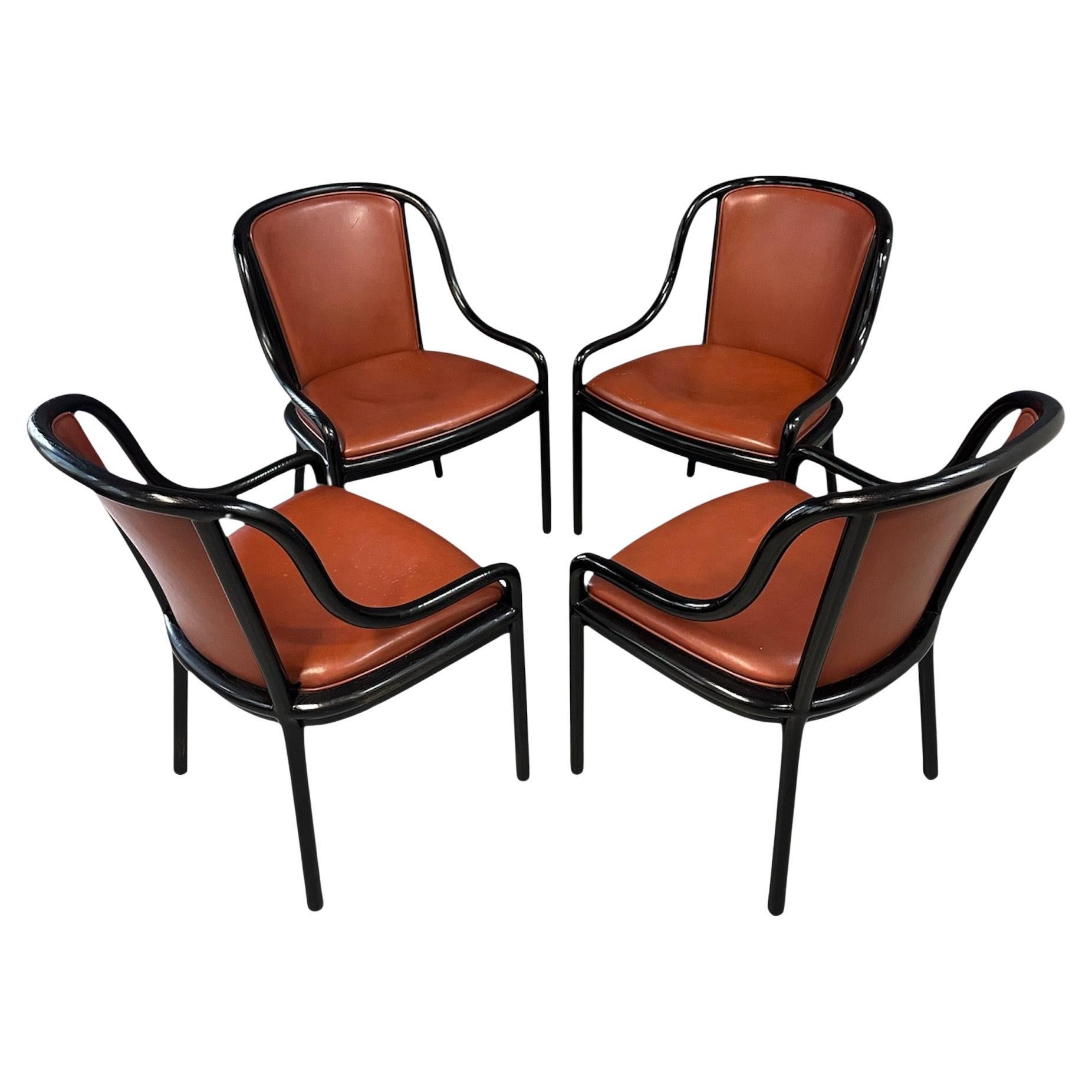 Ward Bennett Set of Four Rare Landmark Variation Chairs for Brickel Associates