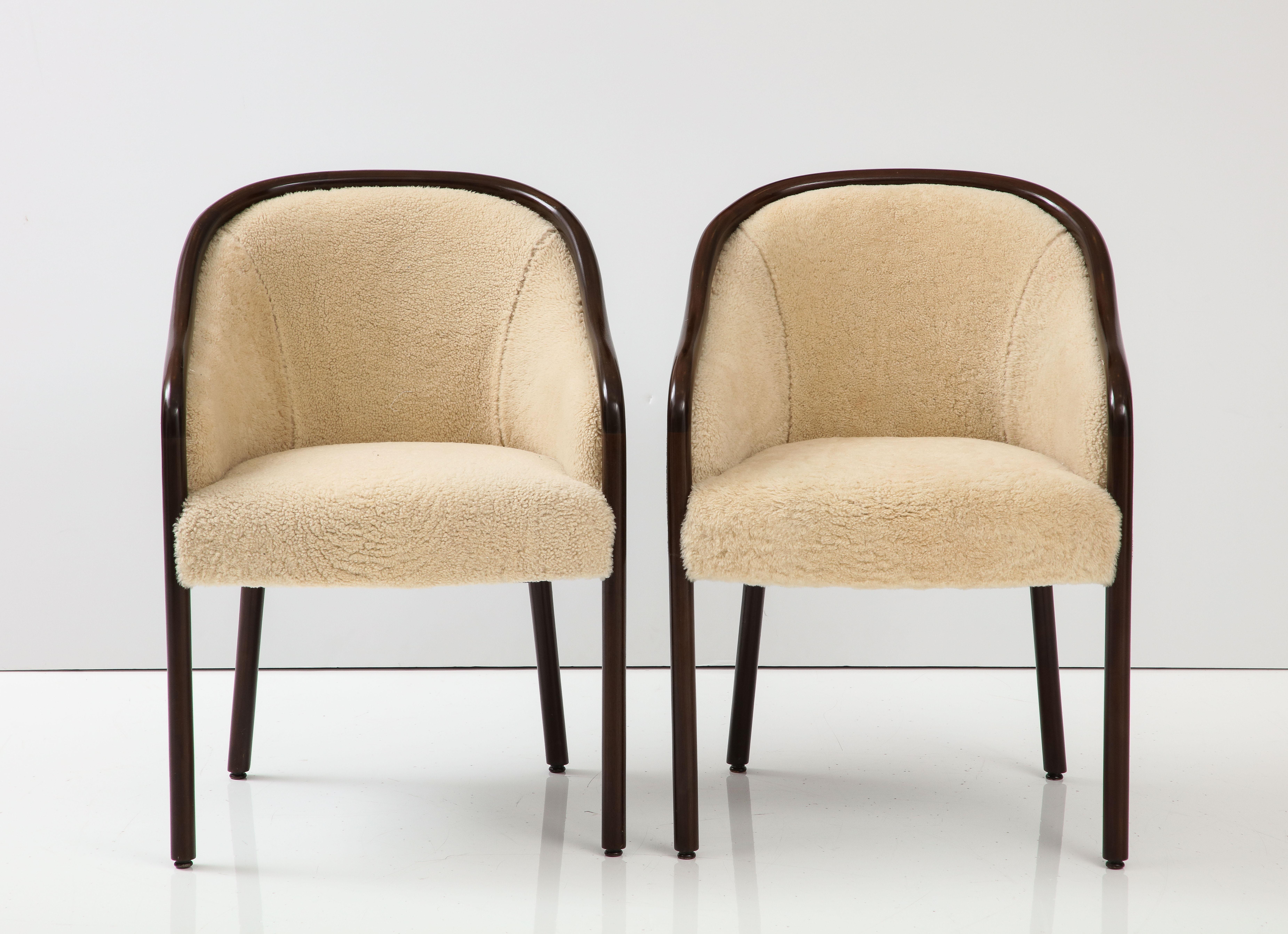 Mid-Century Modern Ward Bennett Sheepskin Side, Dining Chairs, 2-6 For Sale