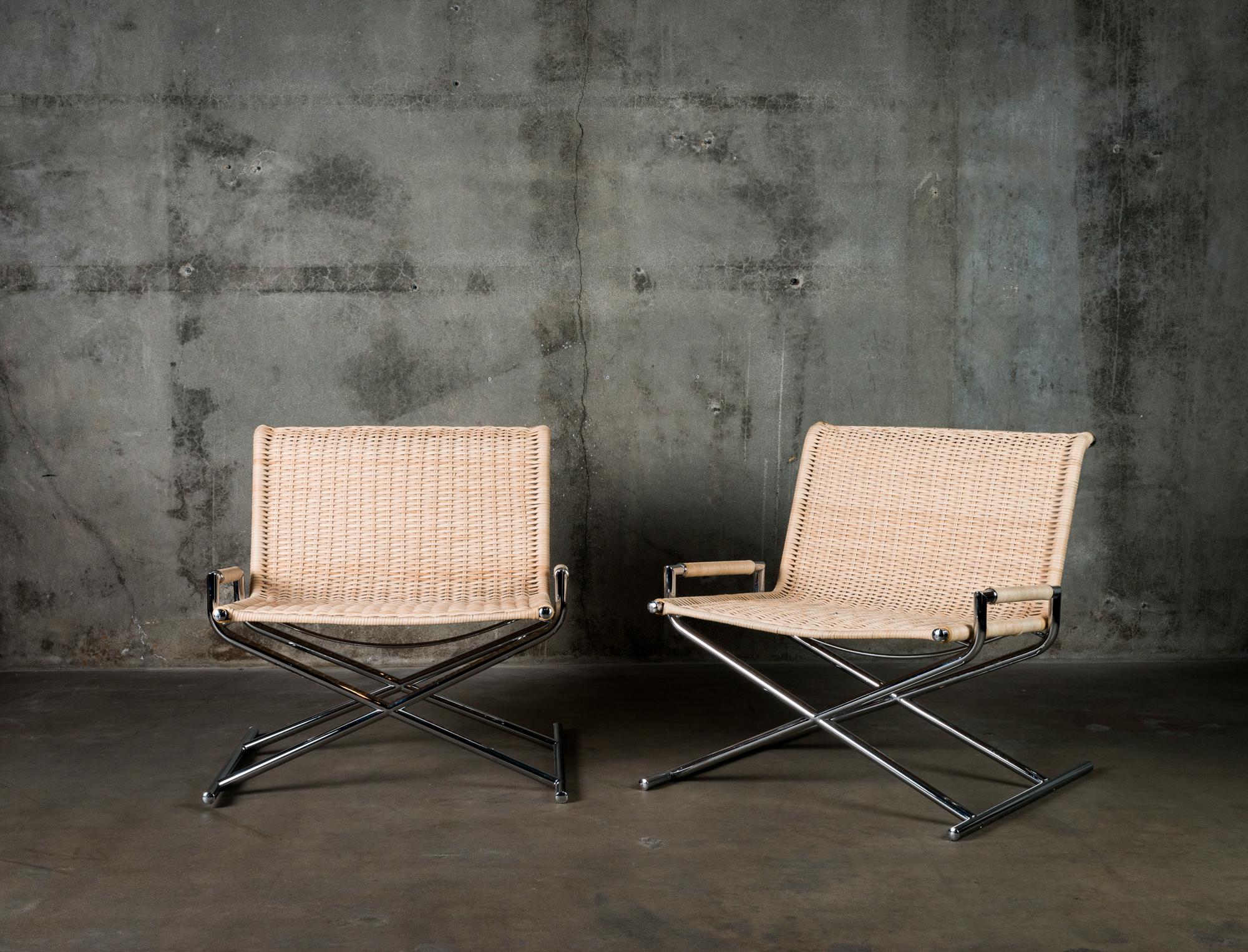 Steel Ward Bennett 'Sled' Lounge Chairs
