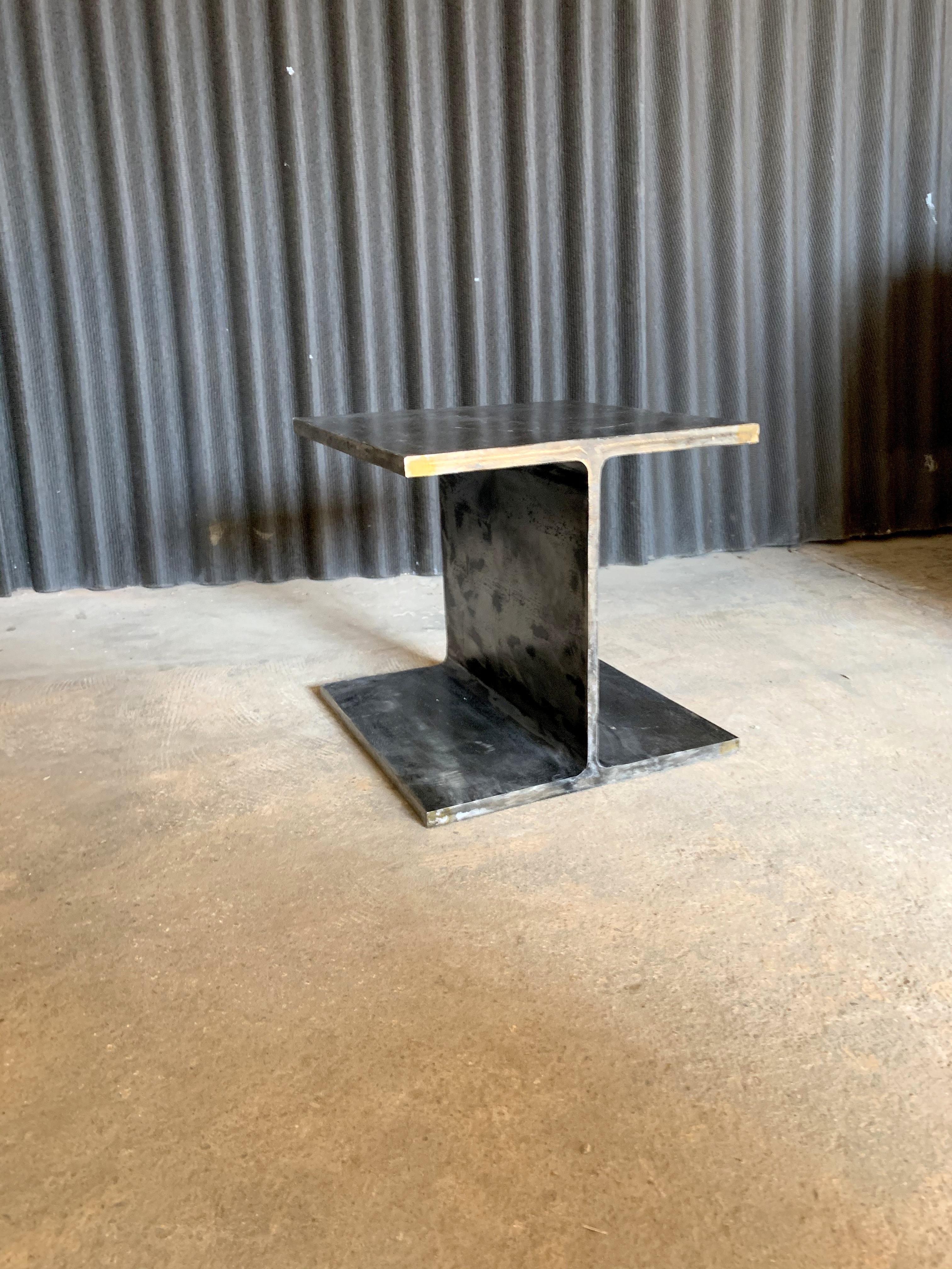 Late 20th Century Ward Bennett Steel I Beam Occasional Table