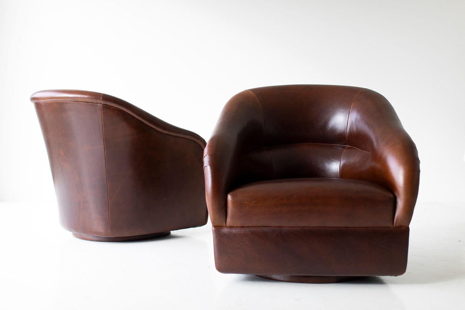 Ward Bennett Swivel Lounge Chairs for Brickel Associates Inc 2
