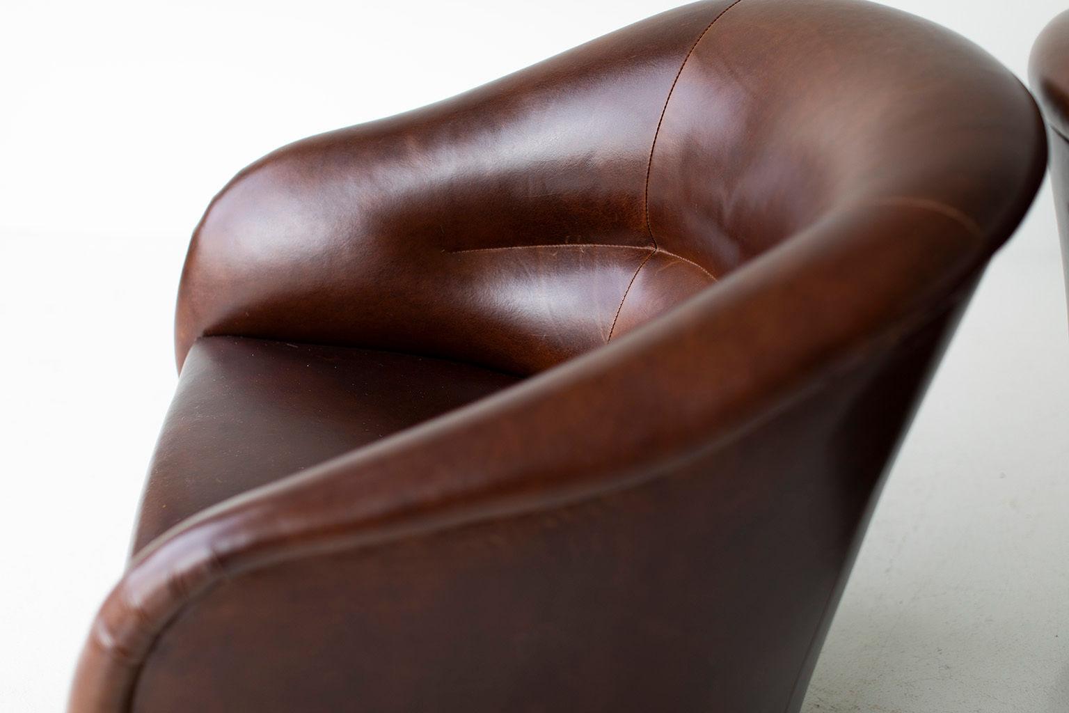 Mid-Century Modern Ward Bennett Swivel Lounge Chairs for Brickel Associates Inc