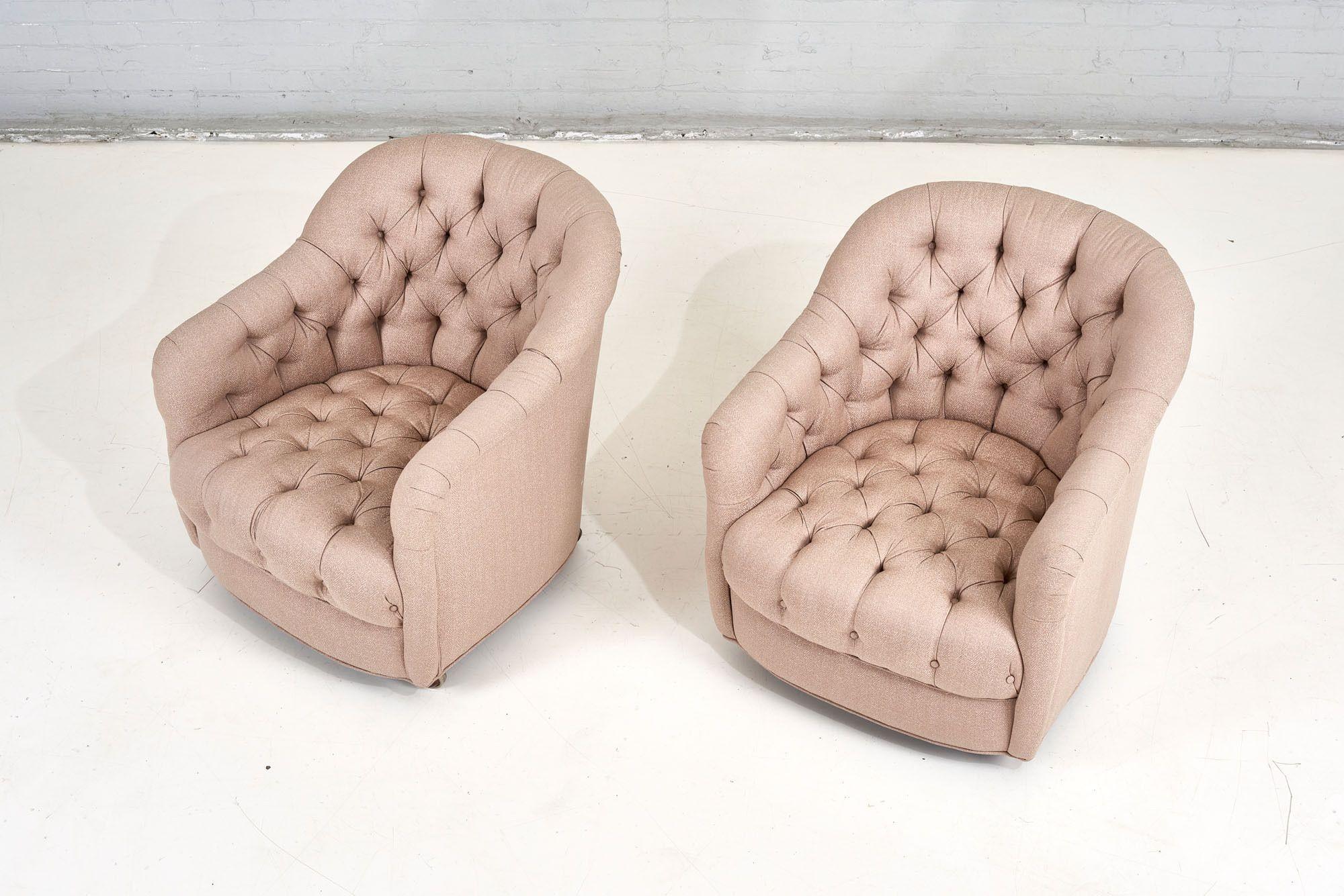 American Ward Bennett Tufted Lounge Chairs, 1960 For Sale