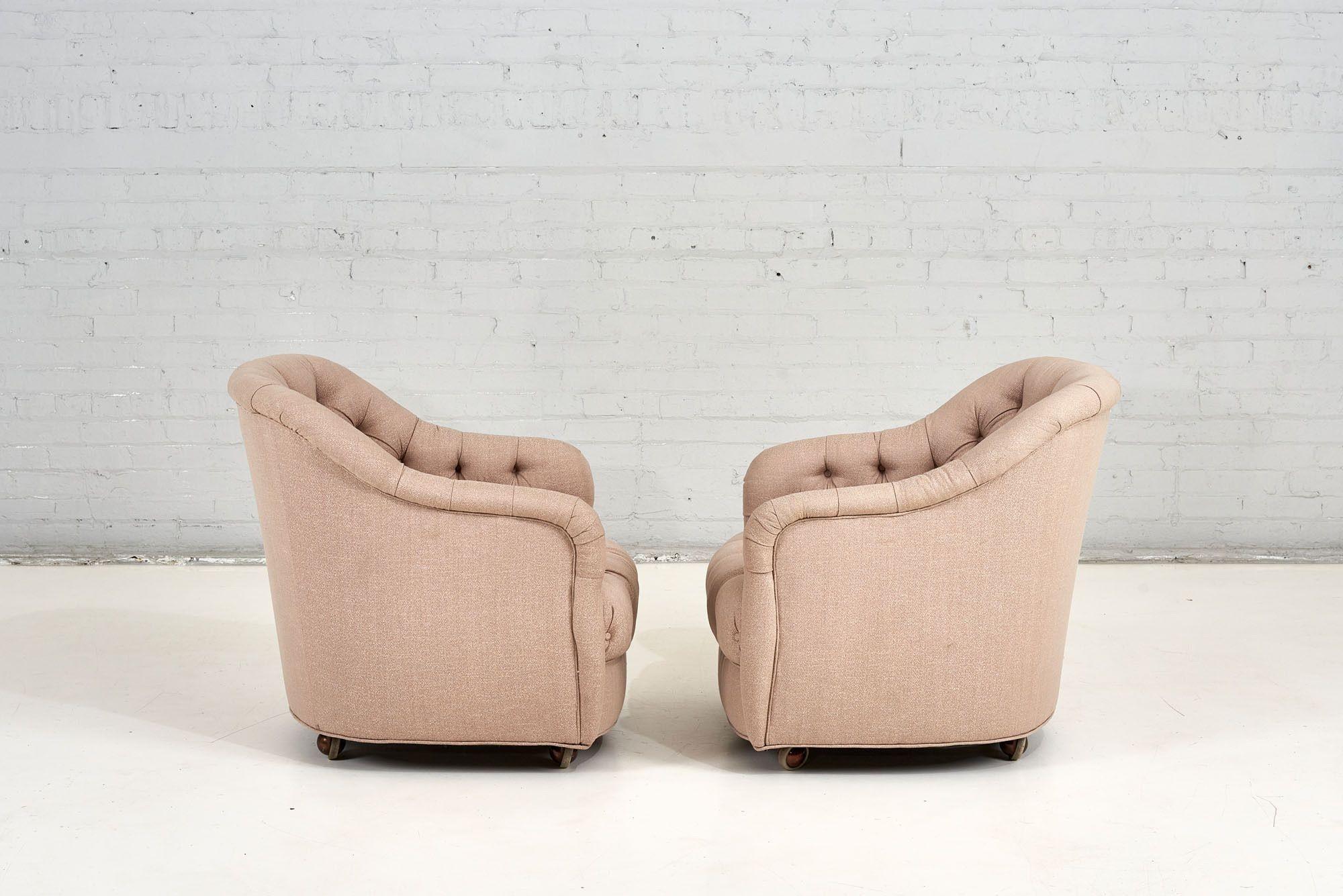 Mid-20th Century Ward Bennett Tufted Lounge Chairs, 1960 For Sale