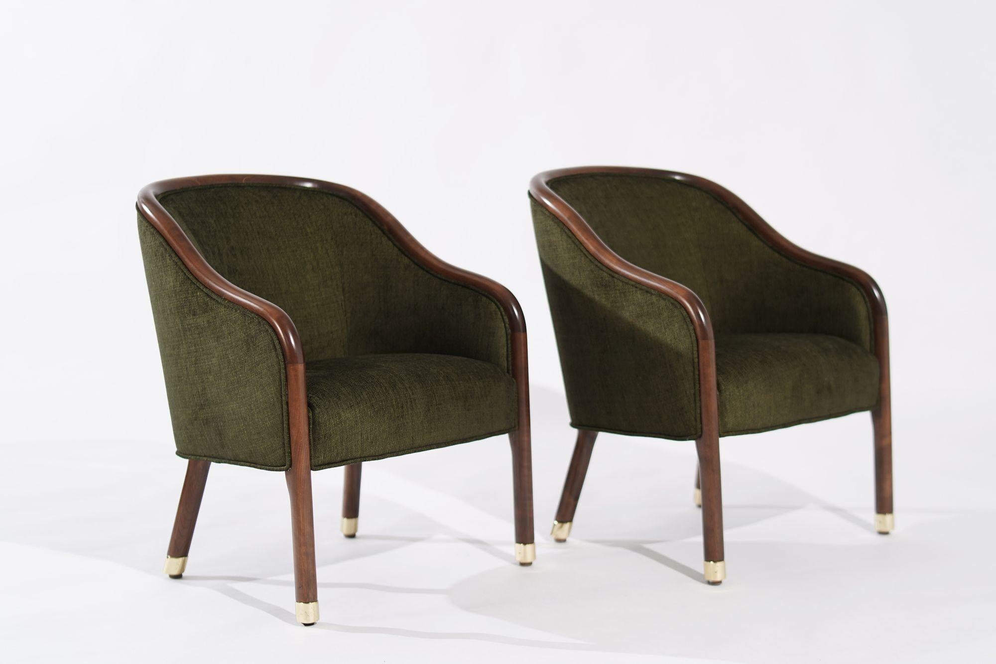 Mid-Century Modern Ward Bennett Walnut Frame Lounge Chairs, C. 1970s For Sale