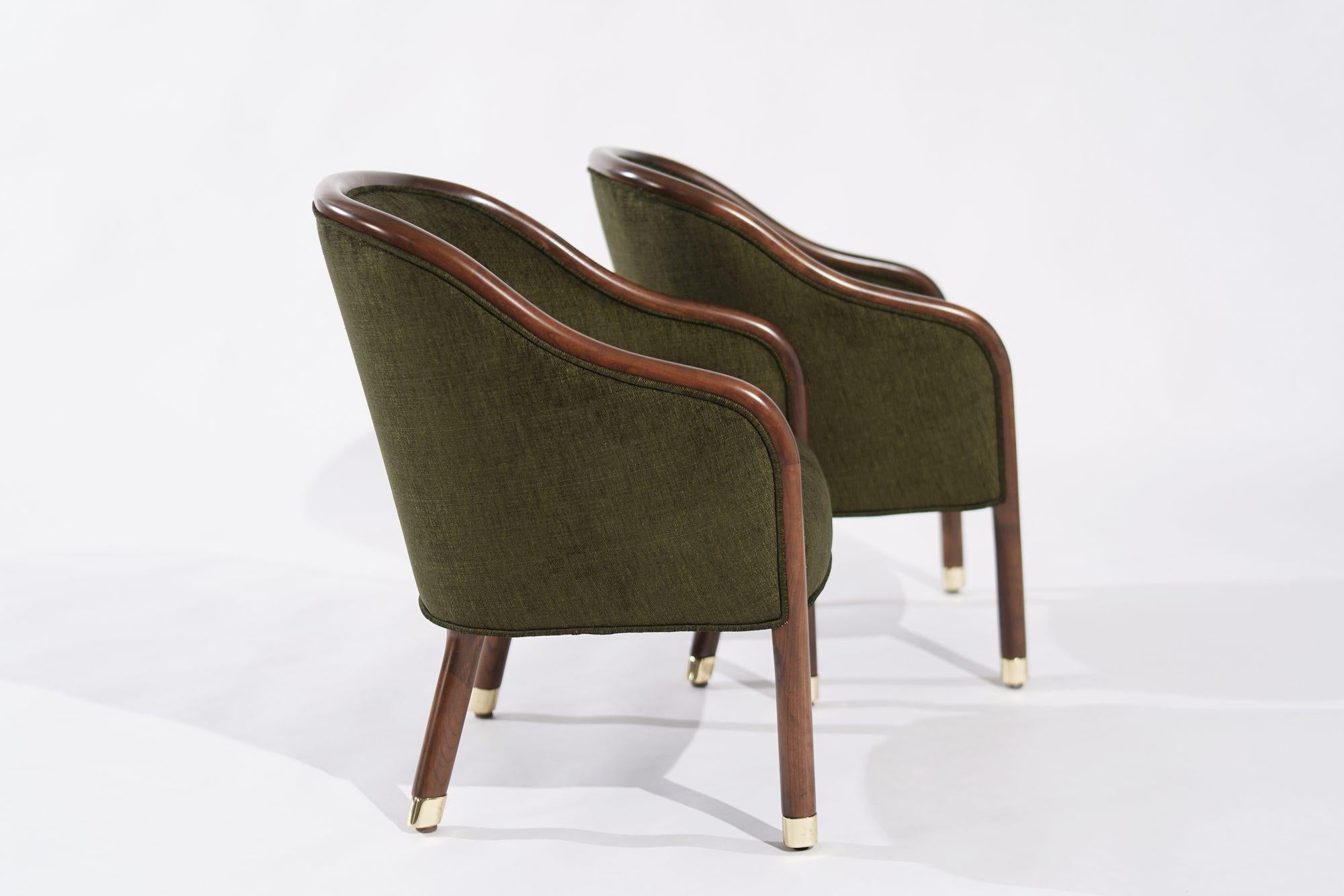 20th Century Ward Bennett Walnut Frame Lounge Chairs, C. 1970s For Sale