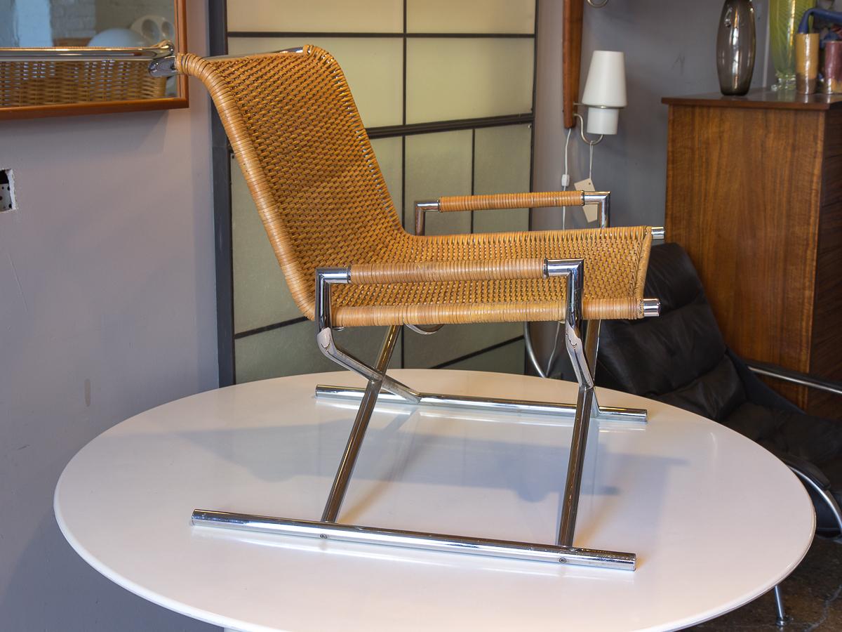 Mid-Century Modern Ward Bennett Woven Sled Chair