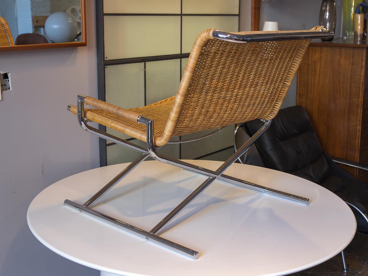 20th Century Ward Bennett Woven Sled Chair