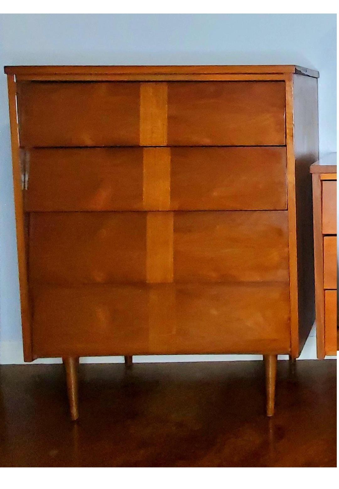 Ward Furniture Mfg Mid Century Louvered Highboy For Sale 1