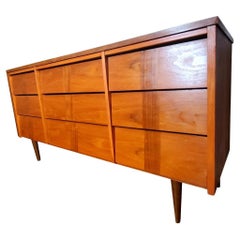 Ward Furniture Mid Century "Baby Steps" 9 Drawer Lowboy