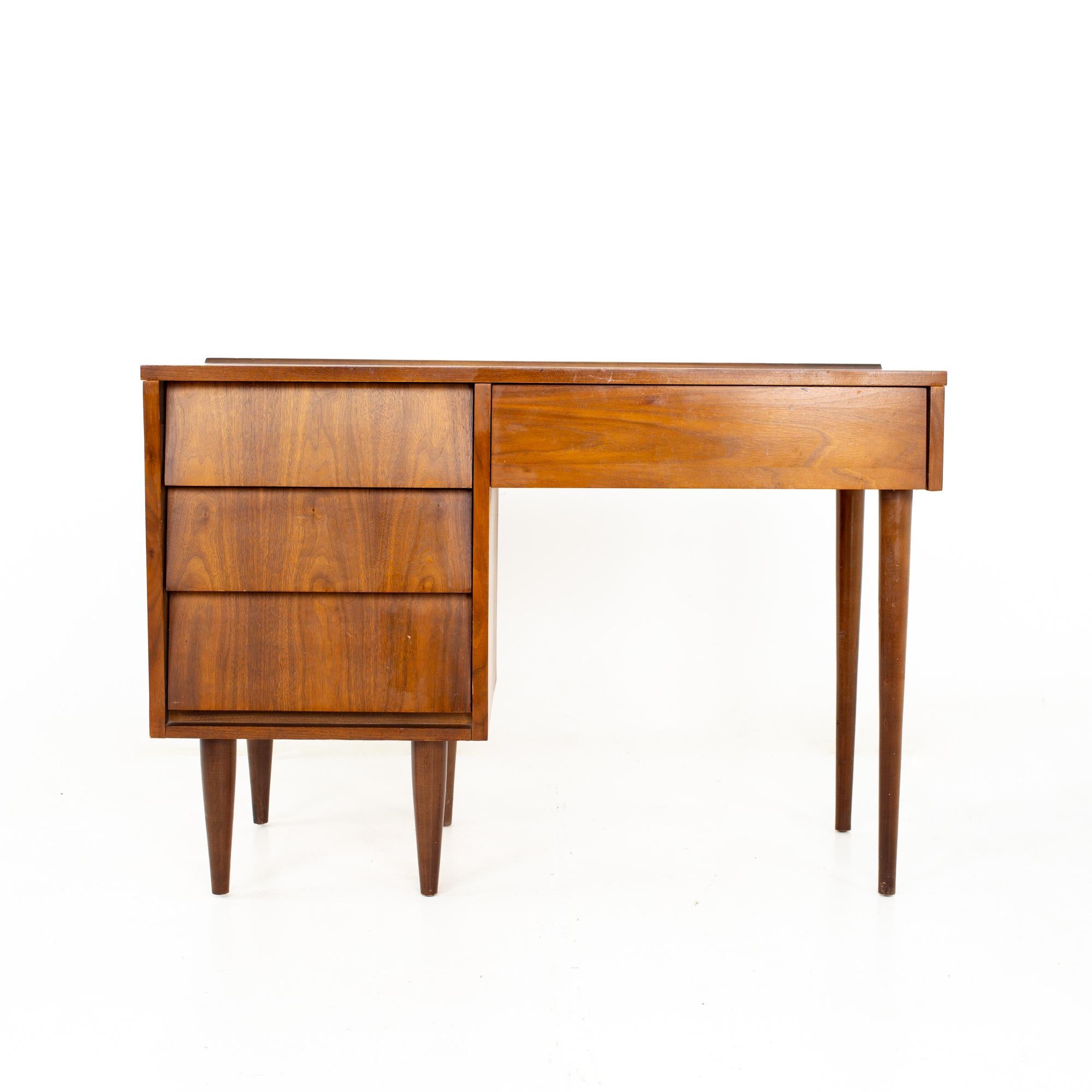 Ward Furniture Mid Century Louvered Walnut Single Sided Desk at 1stDibs