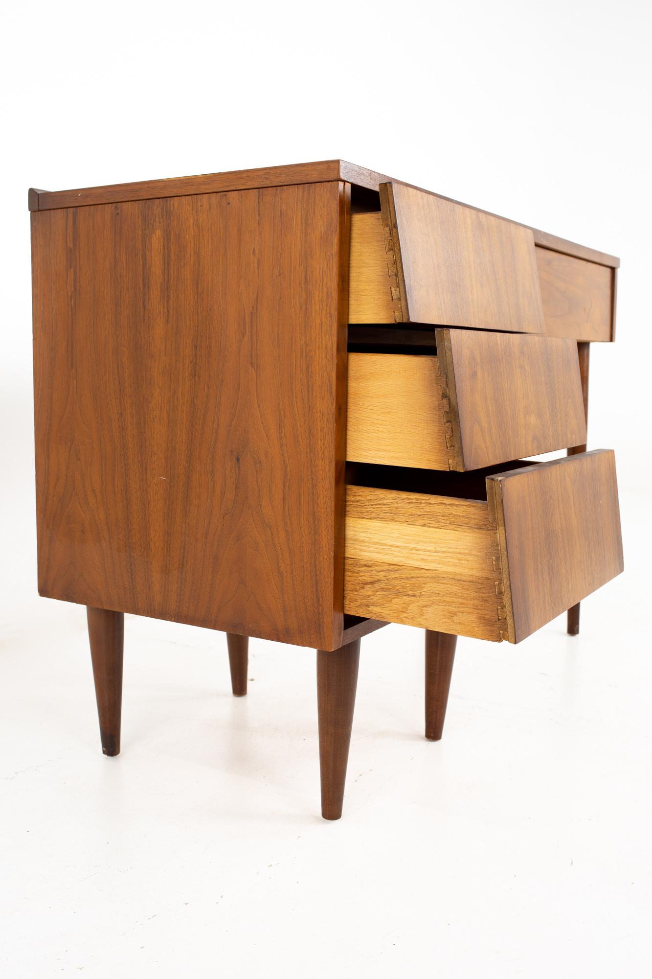 Ward Furniture Mid Century Louvered Walnut Single Sided Desk at 1stDibs