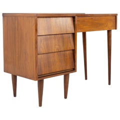 Ward Furniture Mid Century Louvered Walnut Single Sided Desk