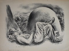 "SIESTA BY AN OVEN" LITHOGRAPH BY EARLY TEXAS & NEW MEXICO ARTIST OUTDOOR OVEN