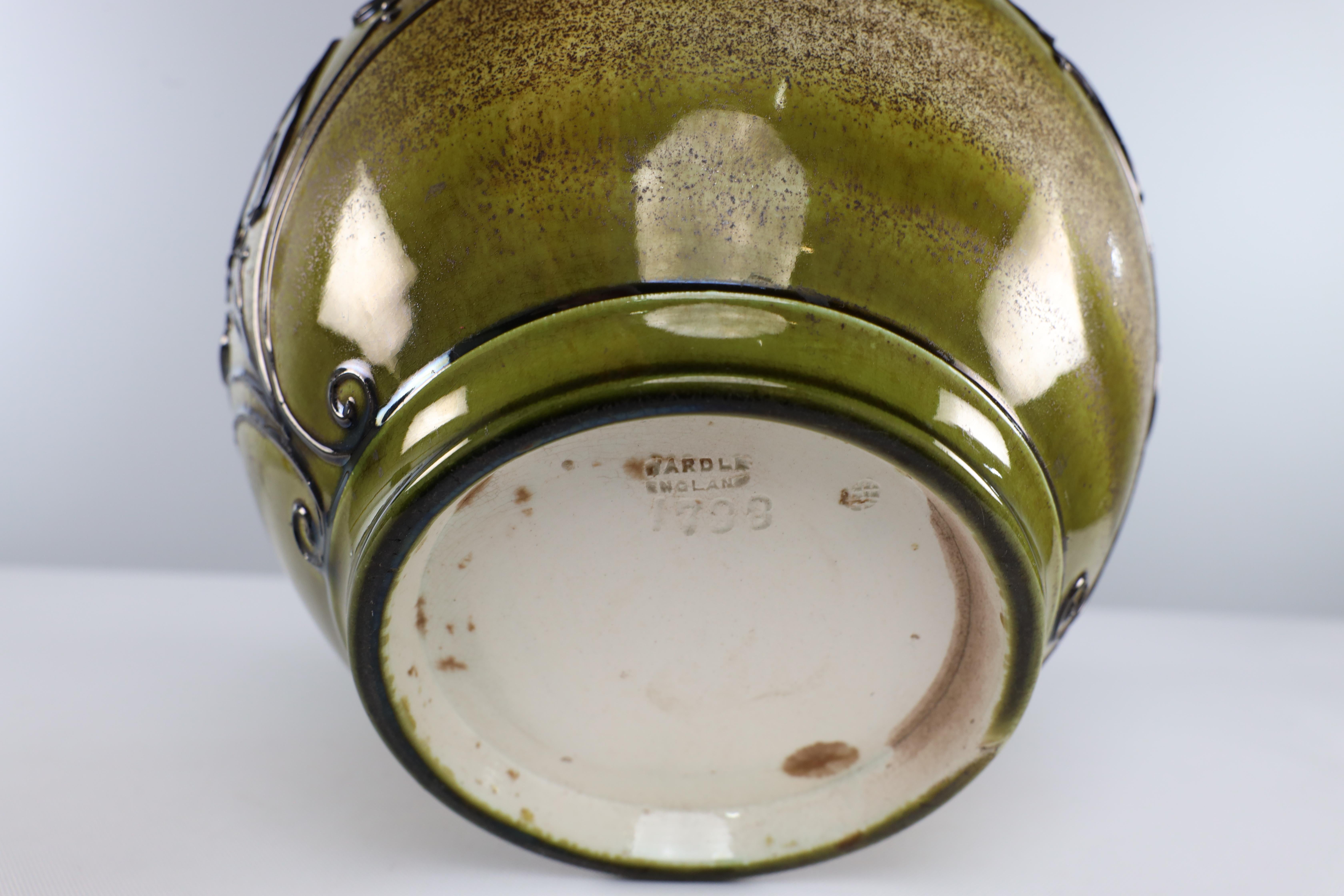Wardle by Frederick Rhead attri. Arts & Crafts planter with floral decoration. For Sale 5