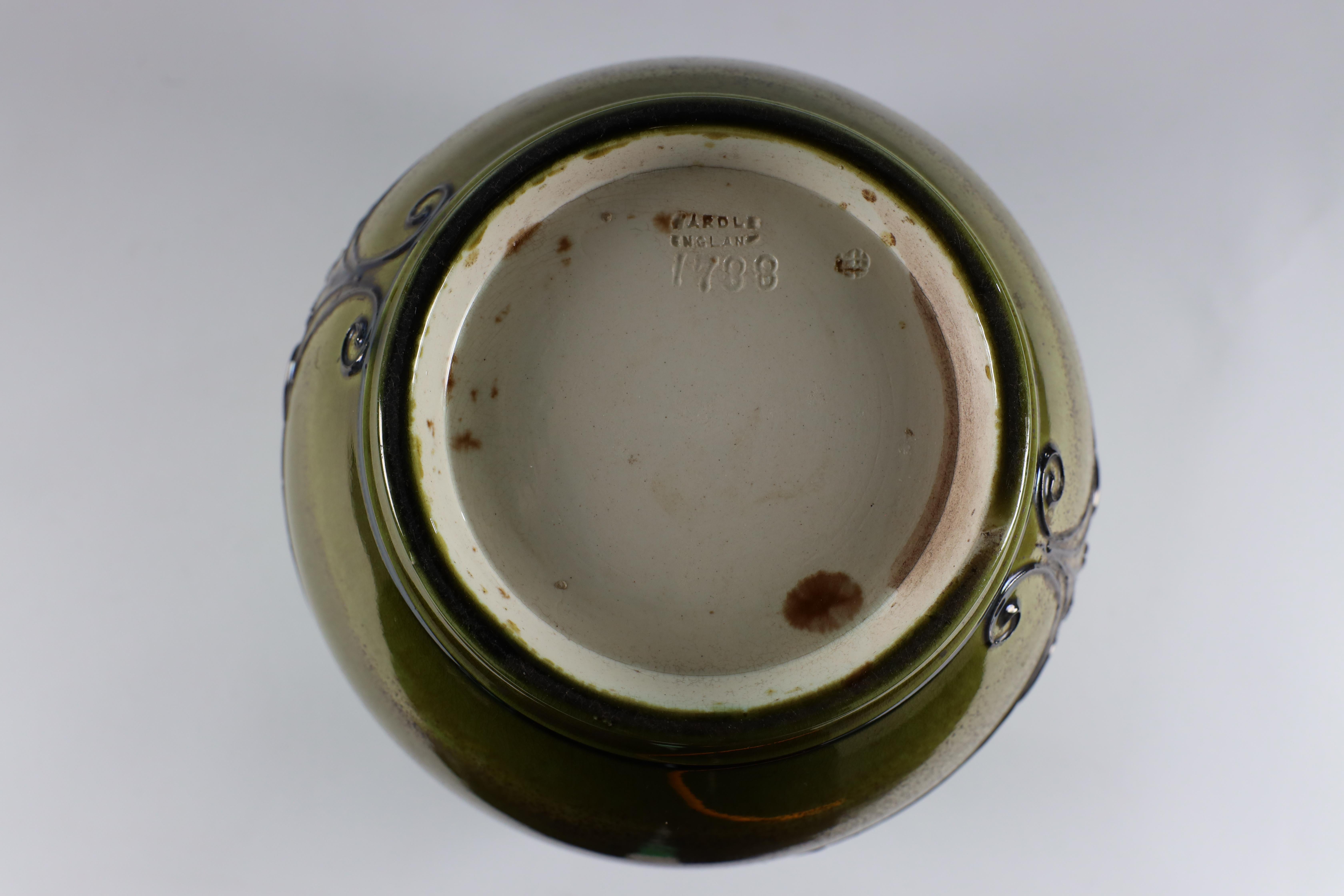 Wardle by Frederick Rhead attri. Arts & Crafts planter with floral decoration. For Sale 6