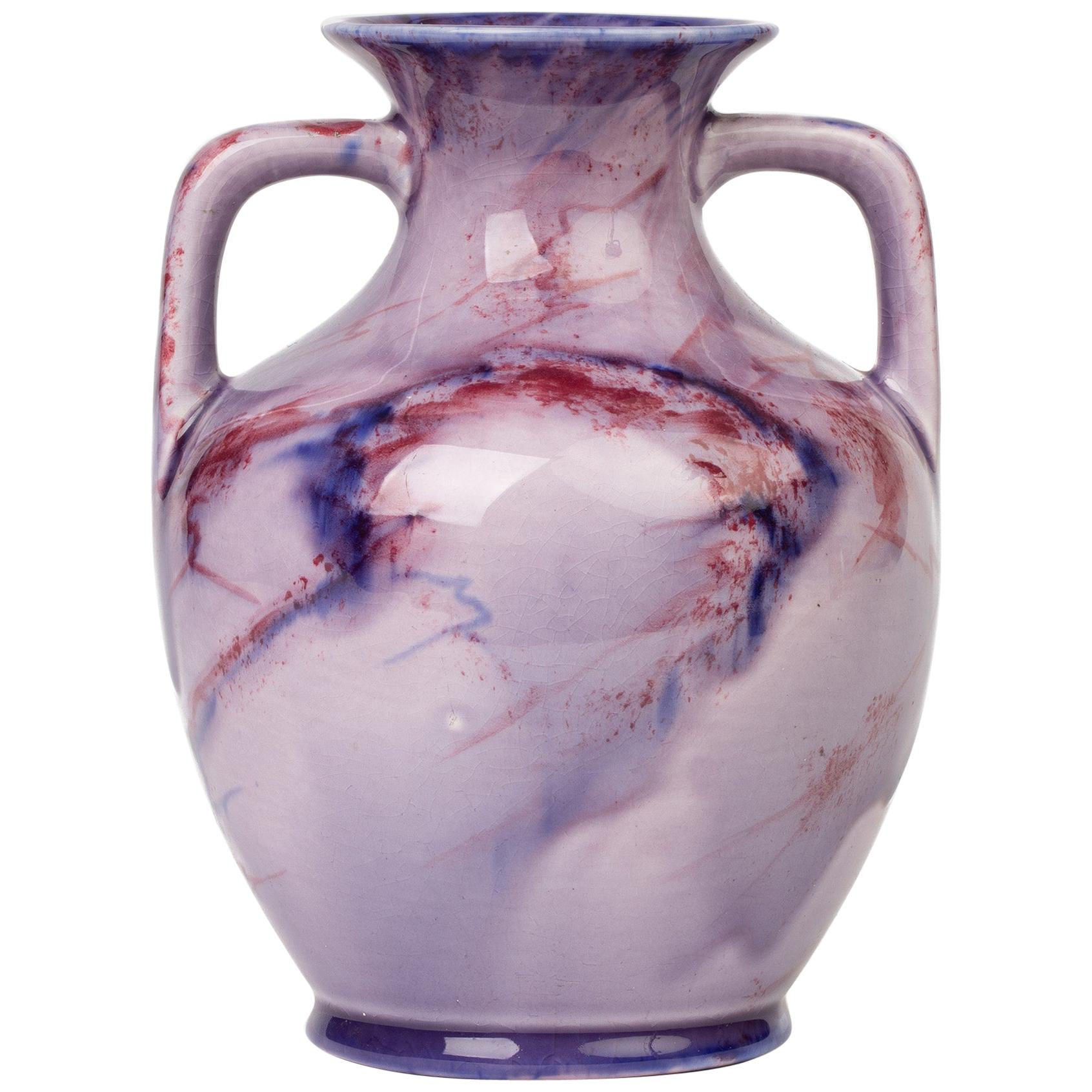 Wardle English Art Nouveau Twin Handled Art Pottery Vase