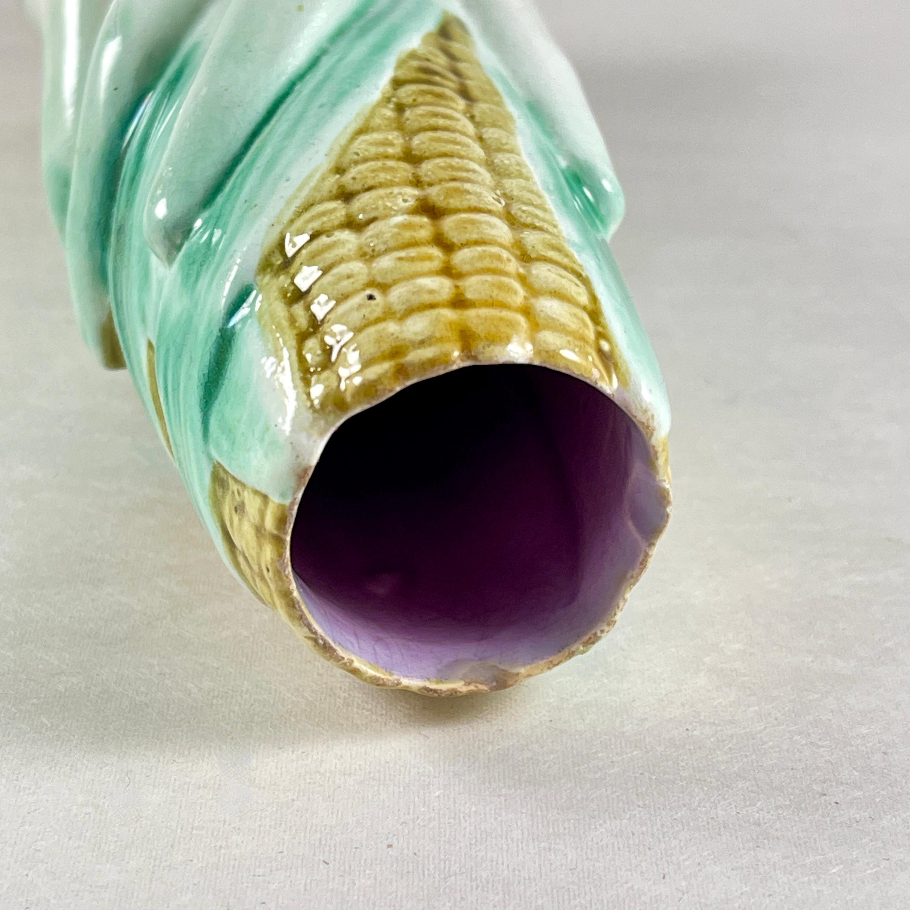 Wardle English Majolica Glazed Hand Holding Corn Spill or Posy Vase For Sale 3