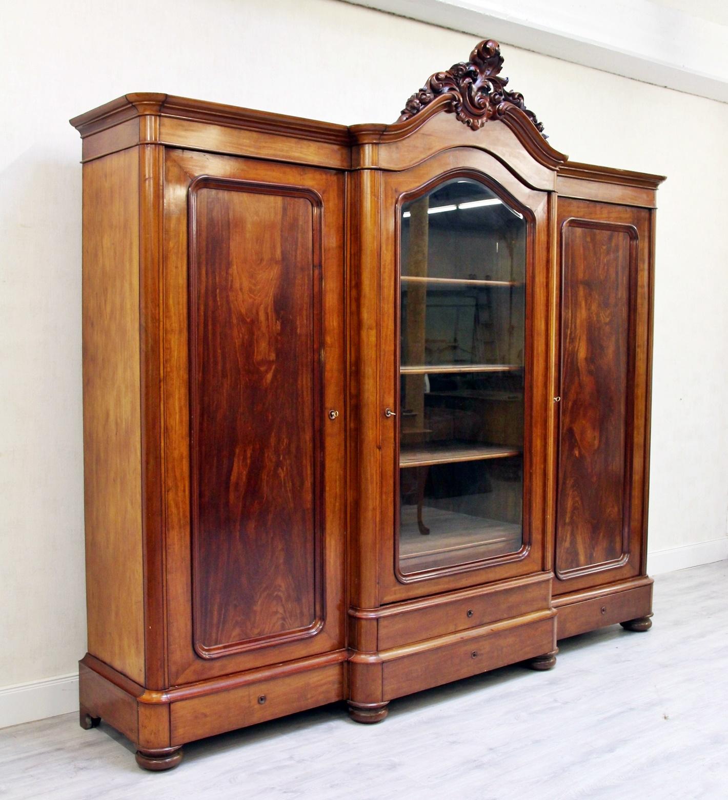 Wardrobe Bookcase Antique Baroque Showcase ExtraLarge For Sale