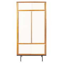 Armario de André Sornay en caoba y paneles beige 1960