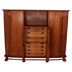 Armoire ancienne signée Colli Torino, en chêne massif, style Art nouveau, vers 1915