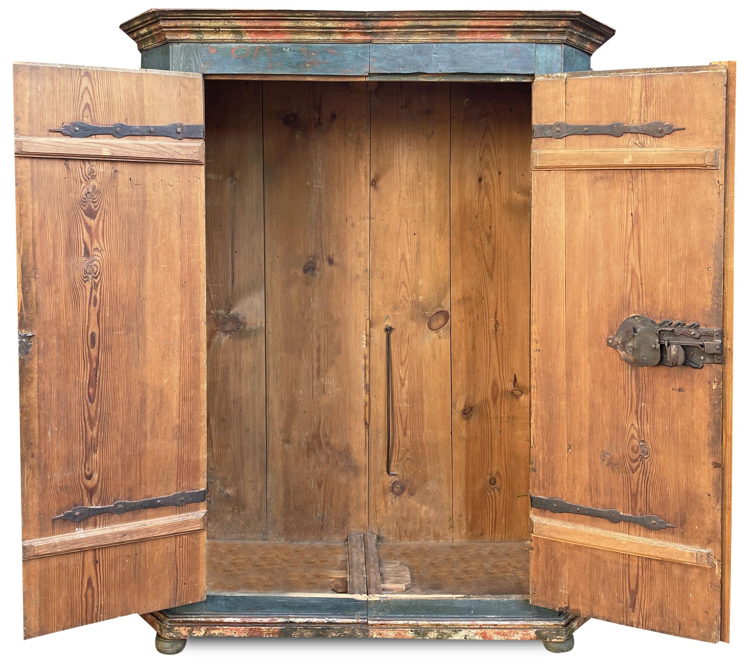 Wardrobe Cabinet, 1801 Blu Floral Painted 4