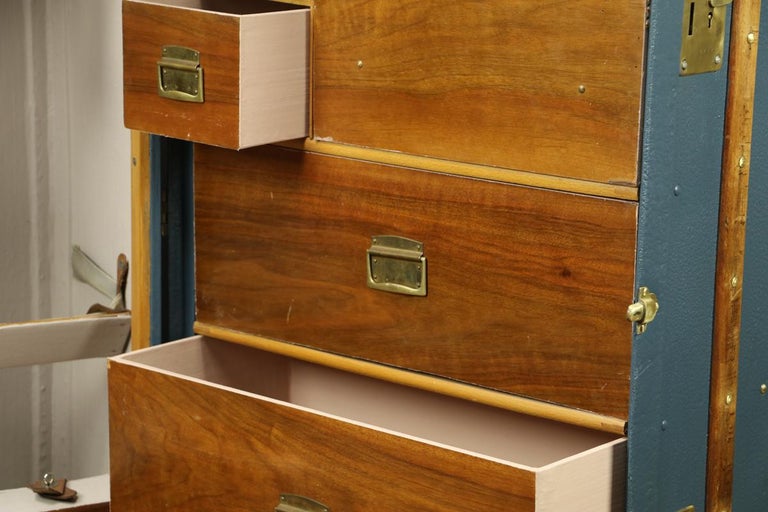 Wardrobe Canvas Brass And Mahogany For Sale At 1stdibs