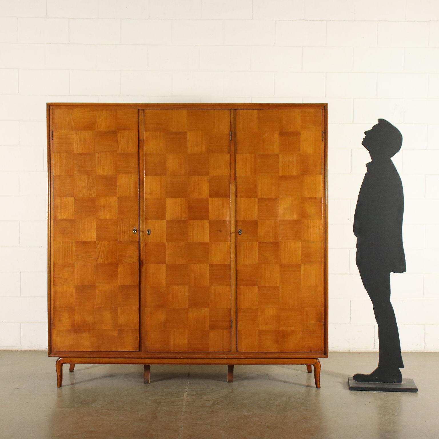 Wardrobe Cherry Veneer, Italy, 1940s1950s at 1stDibs